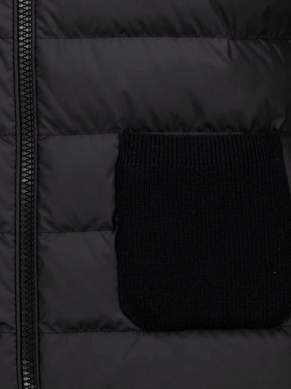 Moncler Wollen gewatteerd vest met rits Zwart