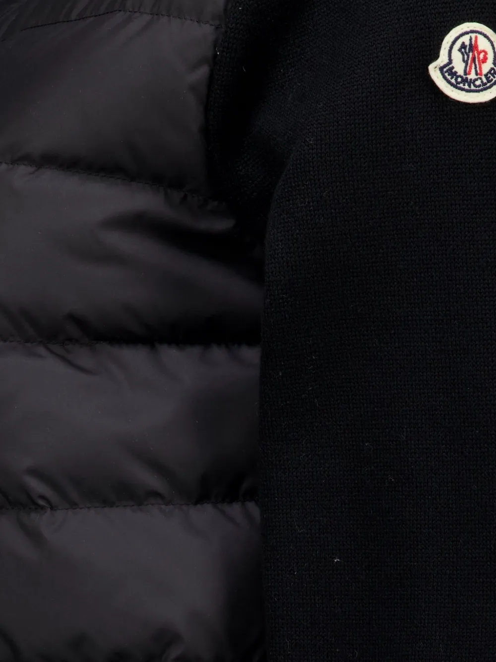 Moncler Wollen gewatteerd vest met rits Zwart