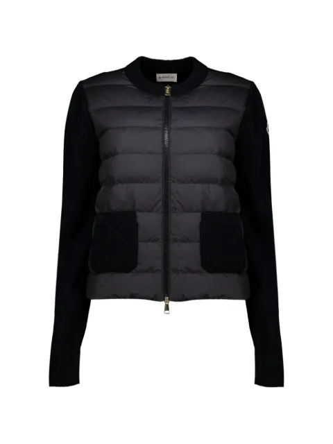 Moncler wool padded zip-up cardigan