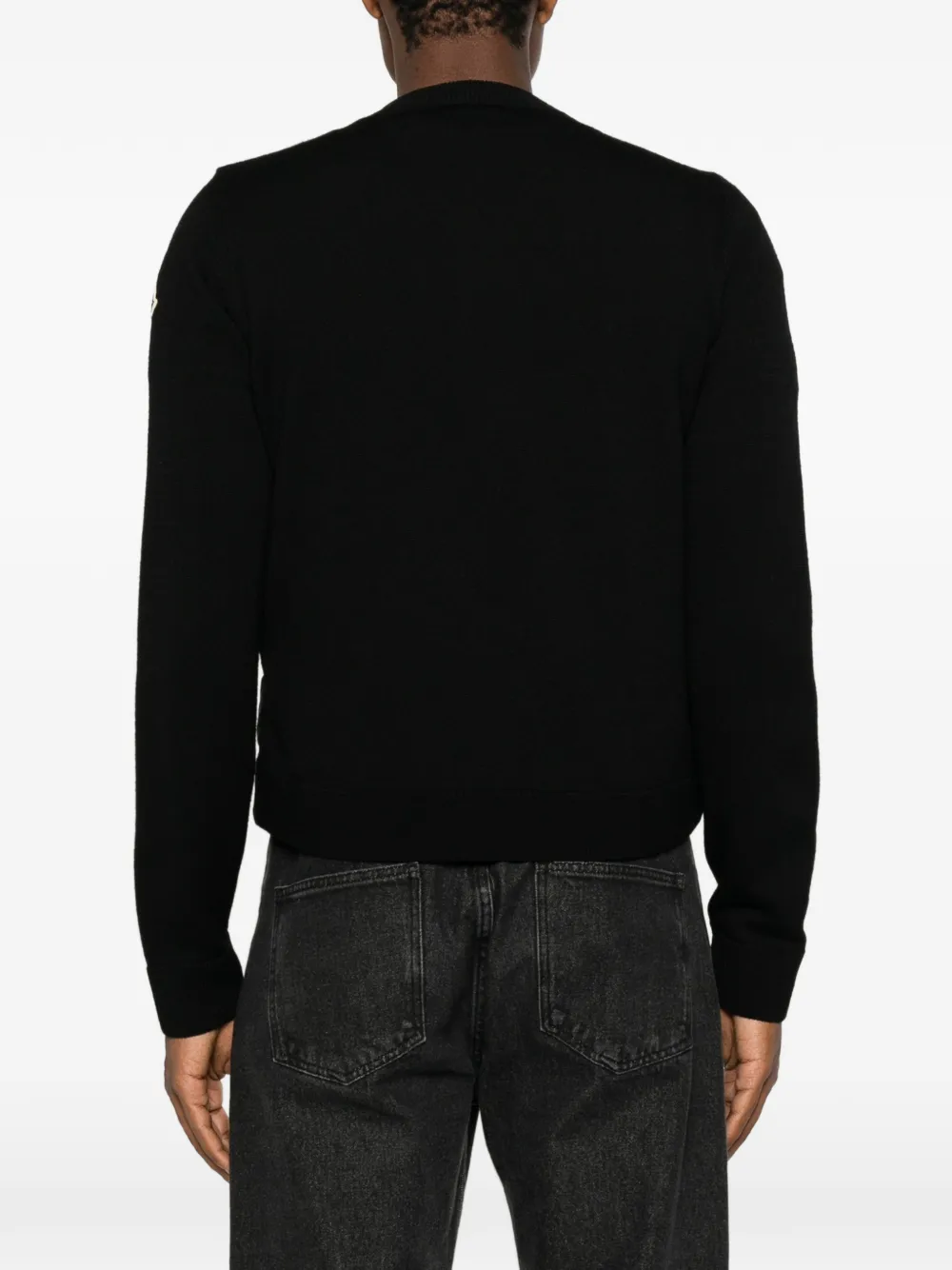Moncler Wollen gewatteerd vest met rits Zwart