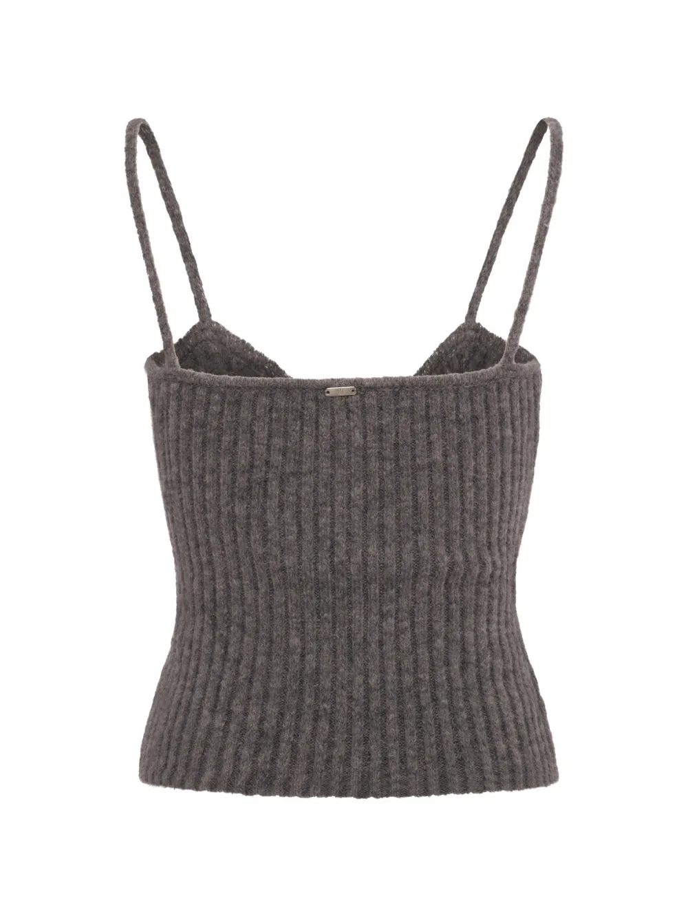 FRACOMINA Kabelgebreide tanktop met bloemapplicaties Grijs