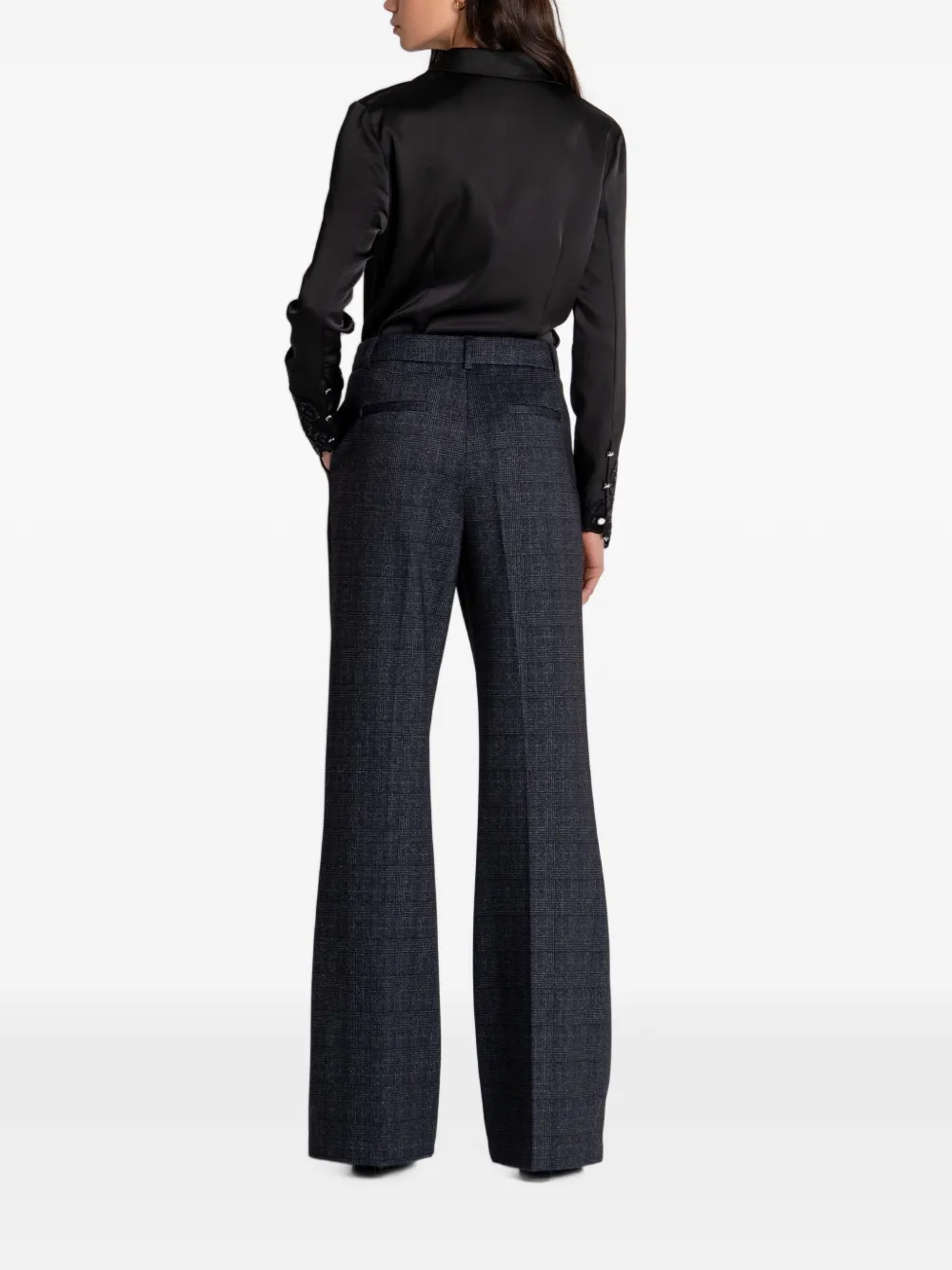 FRACOMINA Price Of Wales broek met wijde pijpen Grijs