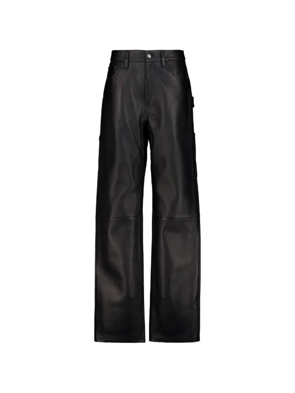 Altuzarra Mills Straight-leg Leather Trousers in Black