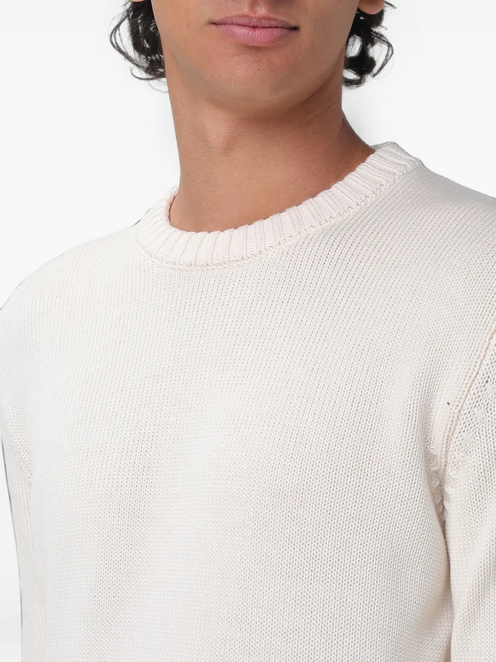 Zanone Wollen trui met geribbelde afwerking Wit