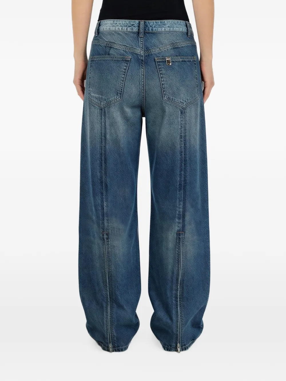 LIU JO Jeans met wijde pijpen en rits Blauw