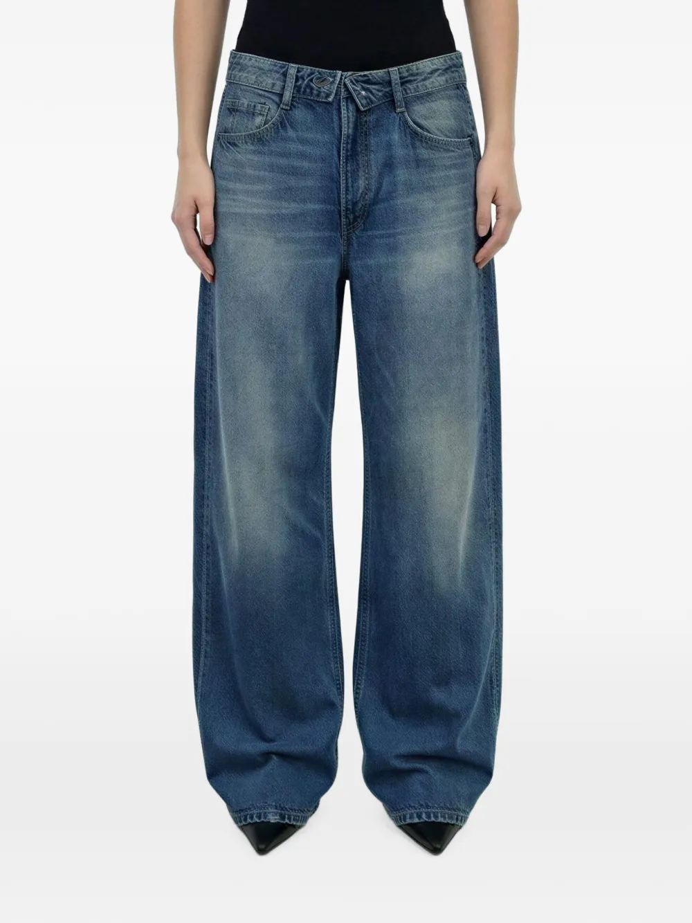 LIU JO zip-detail wide-leg jeans - Blu