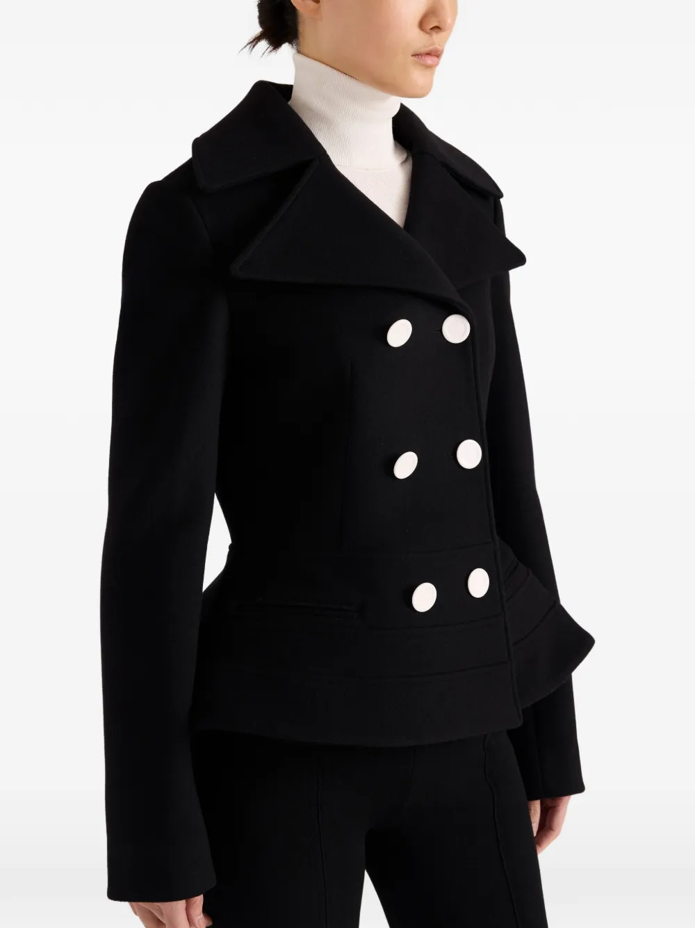 Proenza Schouler Jas met dubbele rij knopen Zwart