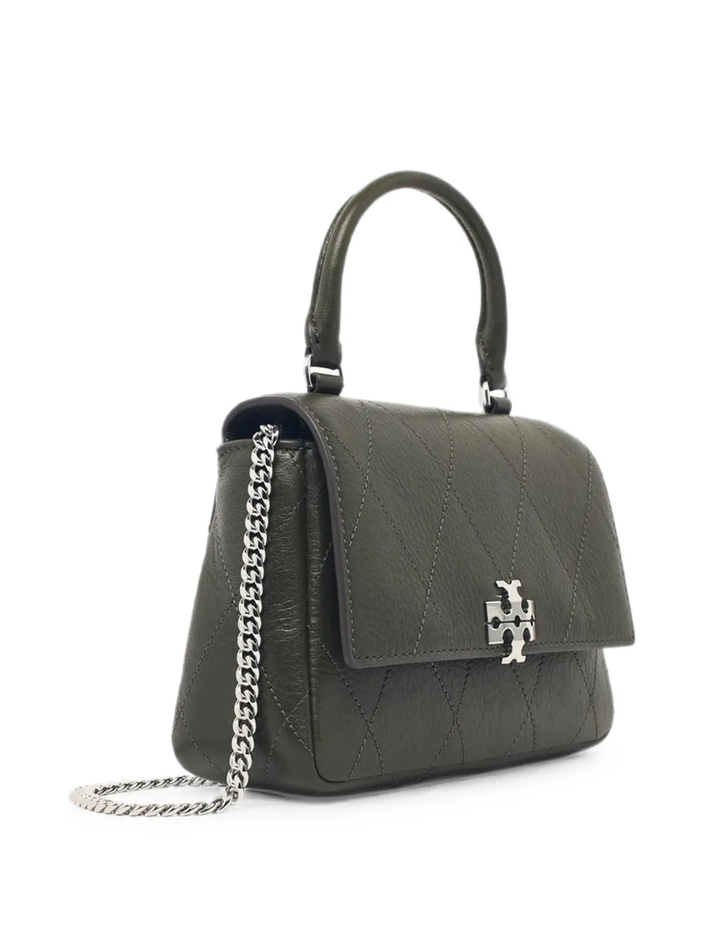 Tory Burch Charlie gewatteerde mini-crossbodytas met handvat Groen