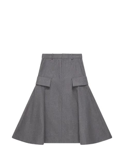 sacai pleated cargo midi skirt