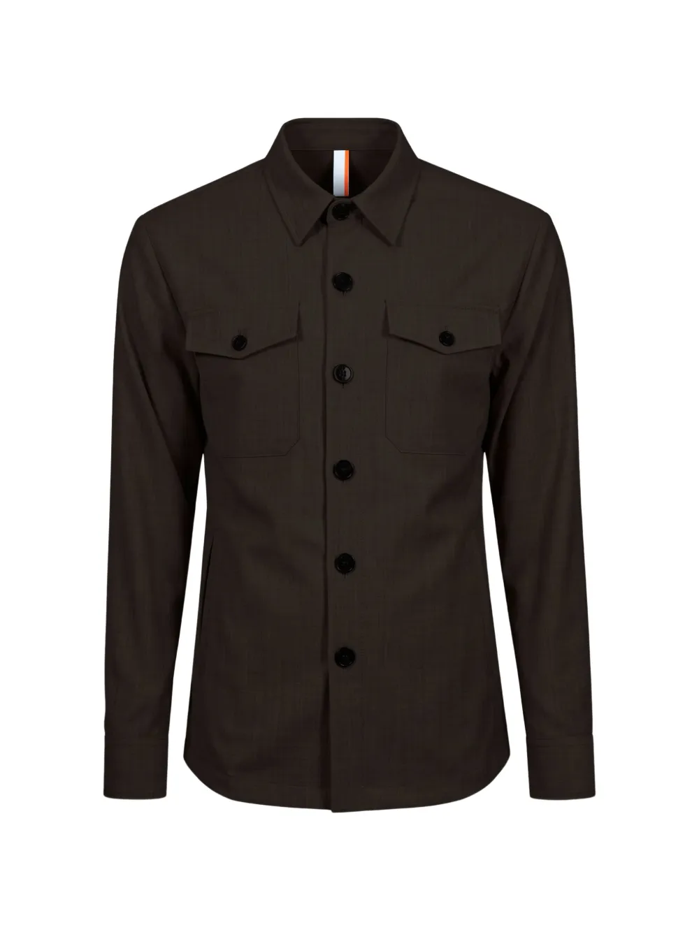 P.m.d.s Button-up Long-sleeve Shirt In Brown