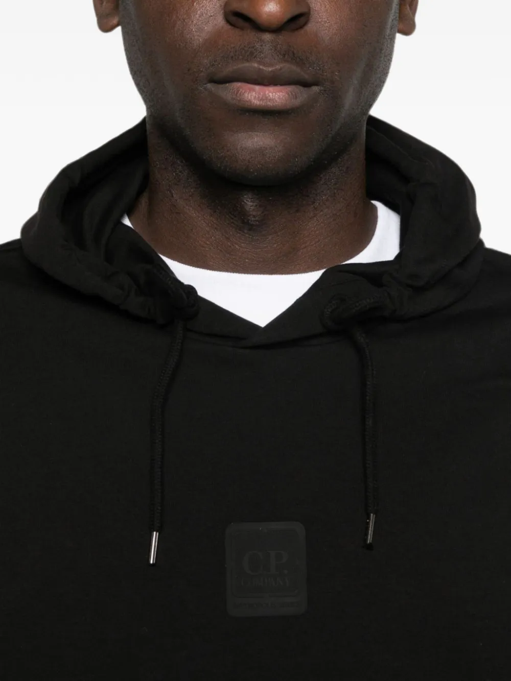 C.P. Company Metropolis Series hoodie met logopatch Zwart