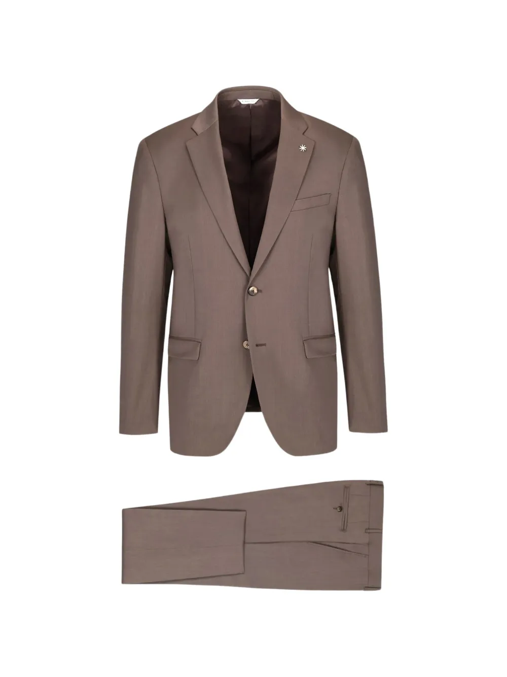 Manuel Ritz notched-lapels single-breasted suit - Marrone
