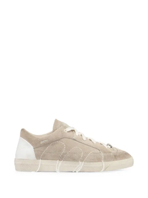 SANTHA Love Cut contrast-stitch suede sneakers
