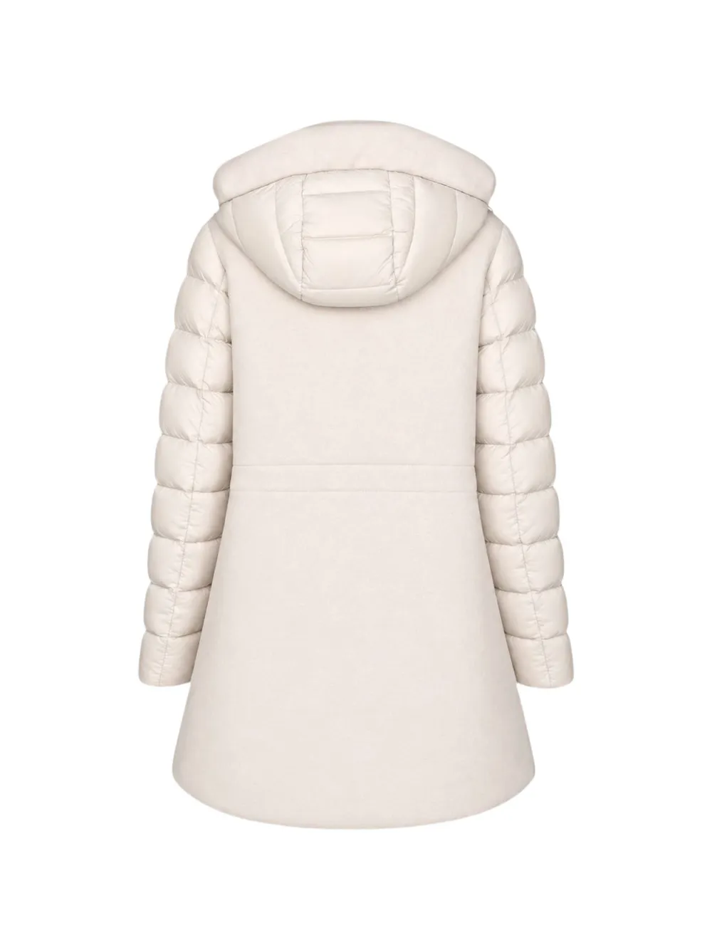 Moorer quilted-sleeve hooded coat Beige