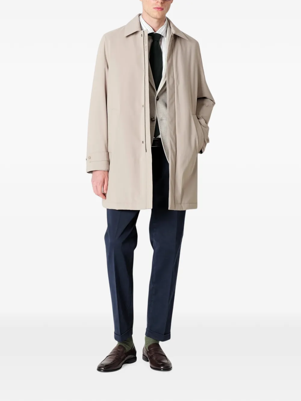 Manuel Ritz concealed-fastening coat Beige