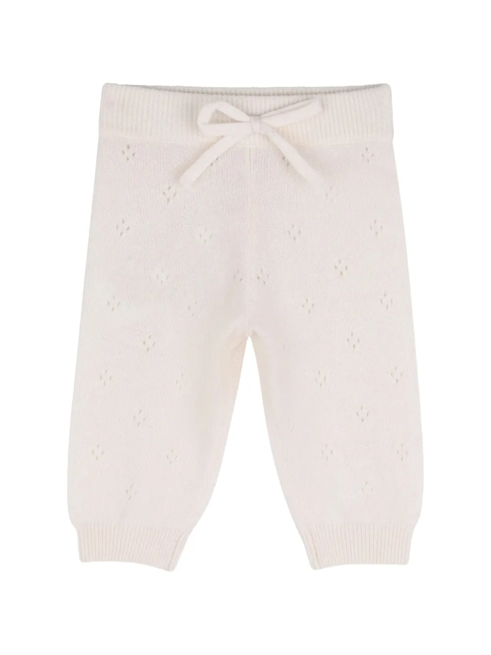 Chloé Kids Pyjamaset met geborduurde pointelle-gebreide trui en broek Beige