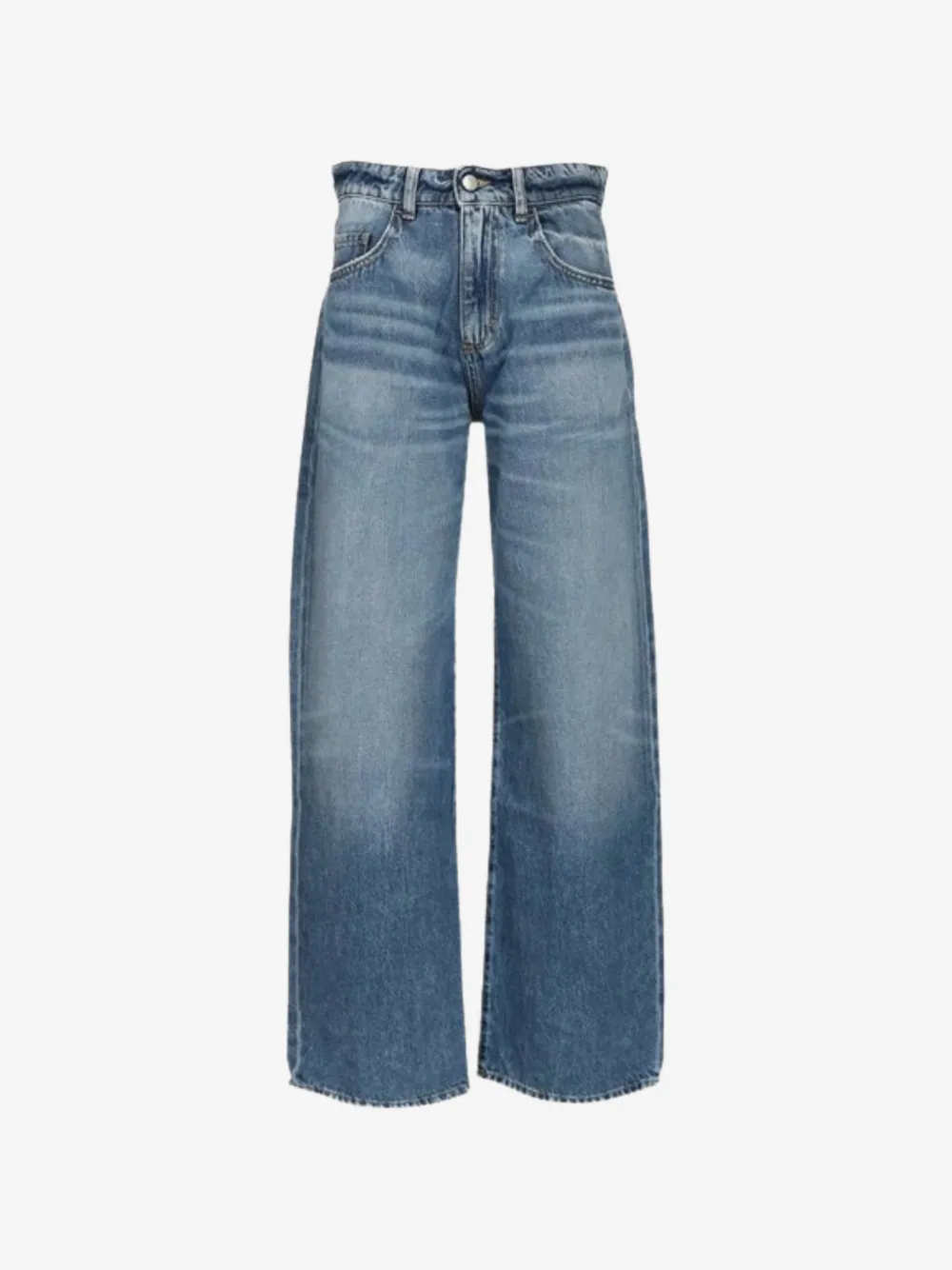 Bea faded-effect wide-leg jeans