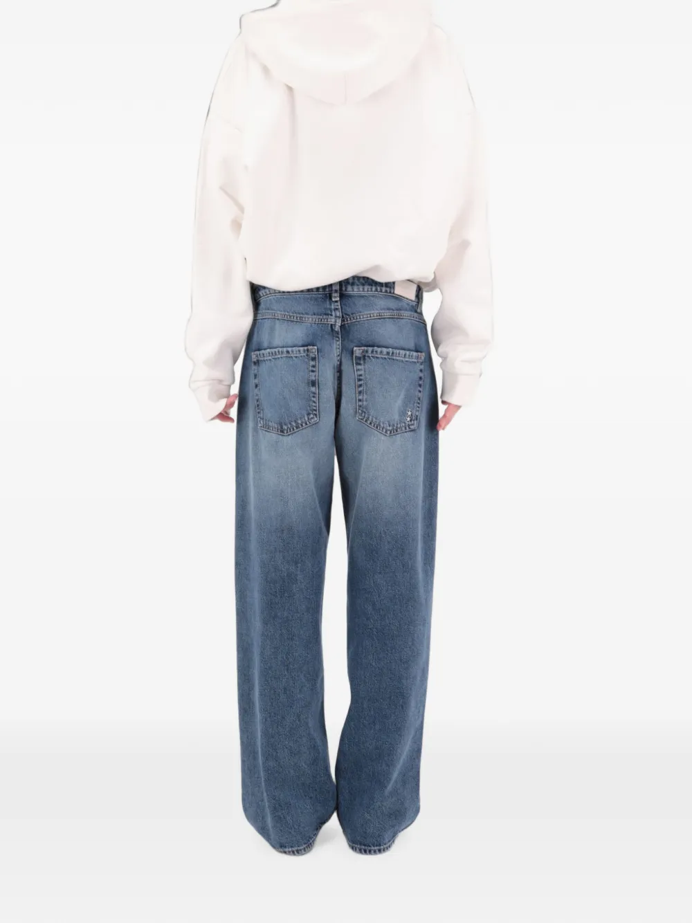 ICON DENIM Bea jeans met vervaagd effect en wijde pijpen Blauw