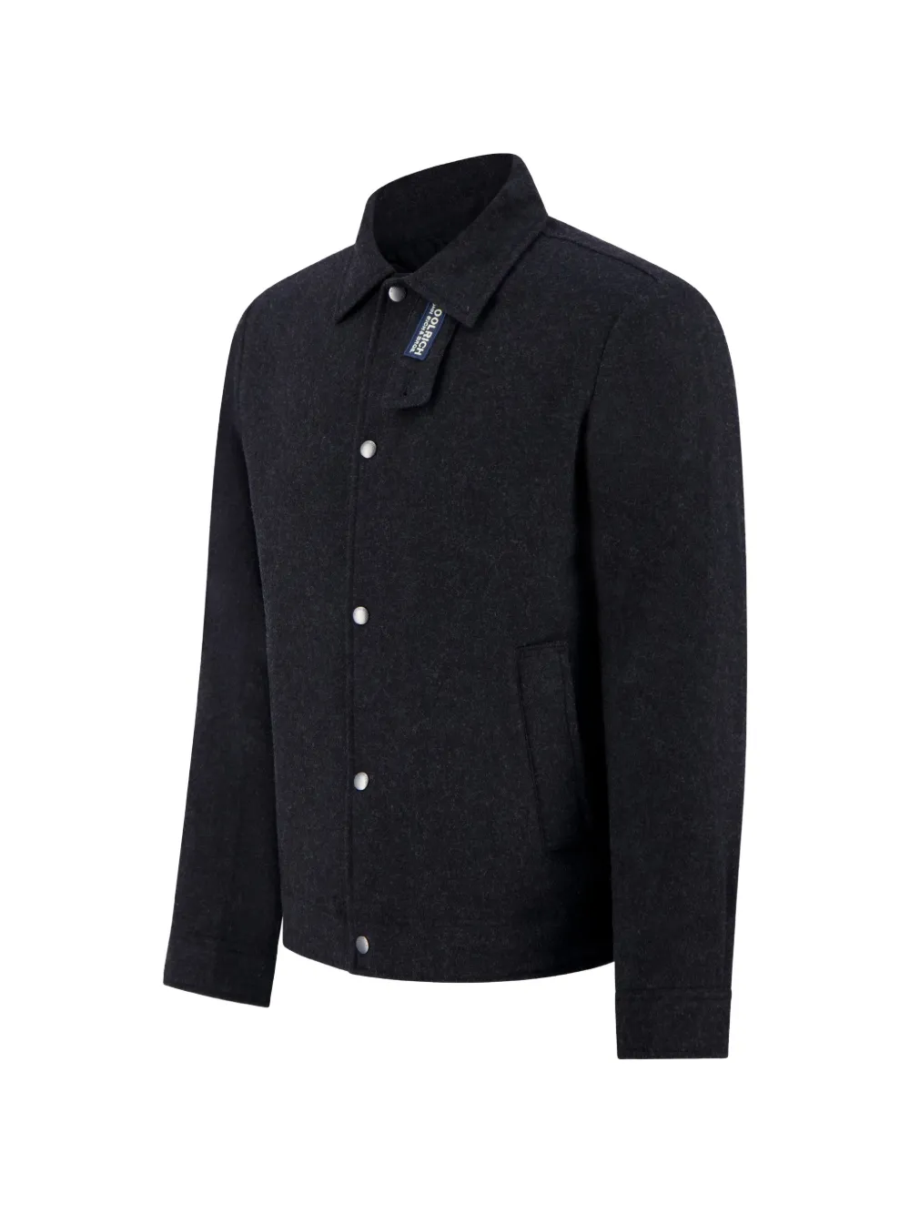 Woolrich logo-tag press-stud jacket Zwart