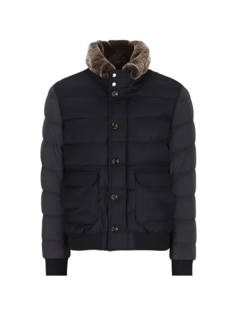 Moorer fur-collar quilted jacket