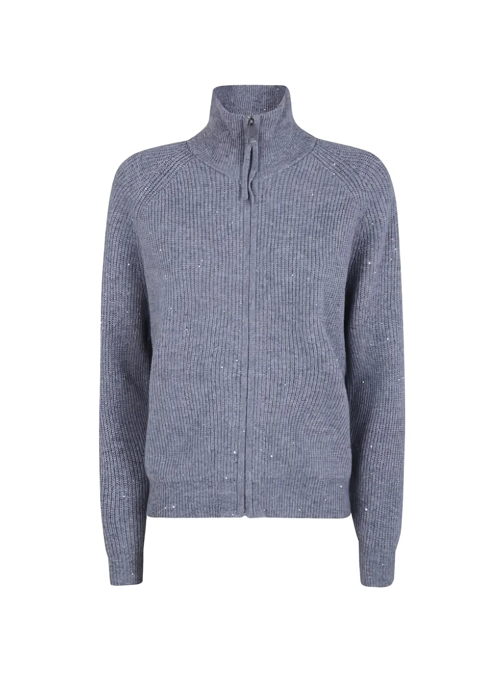 Seventy sequin-embellished zip-up sweater - Grigio