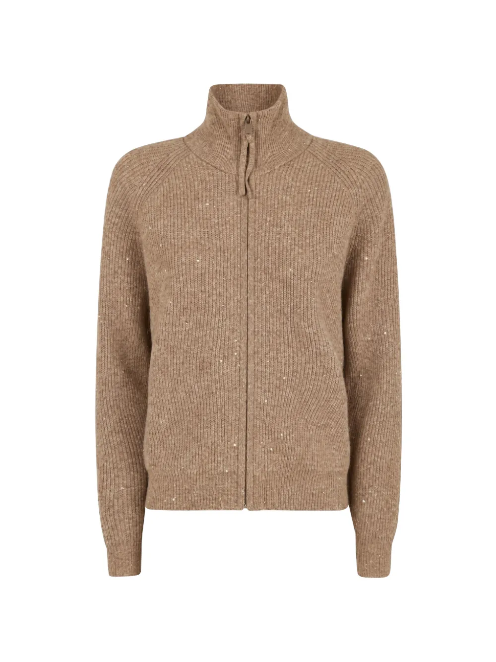 Seventy sequin-embellished ribbed-knit cardigan - Toni neutri