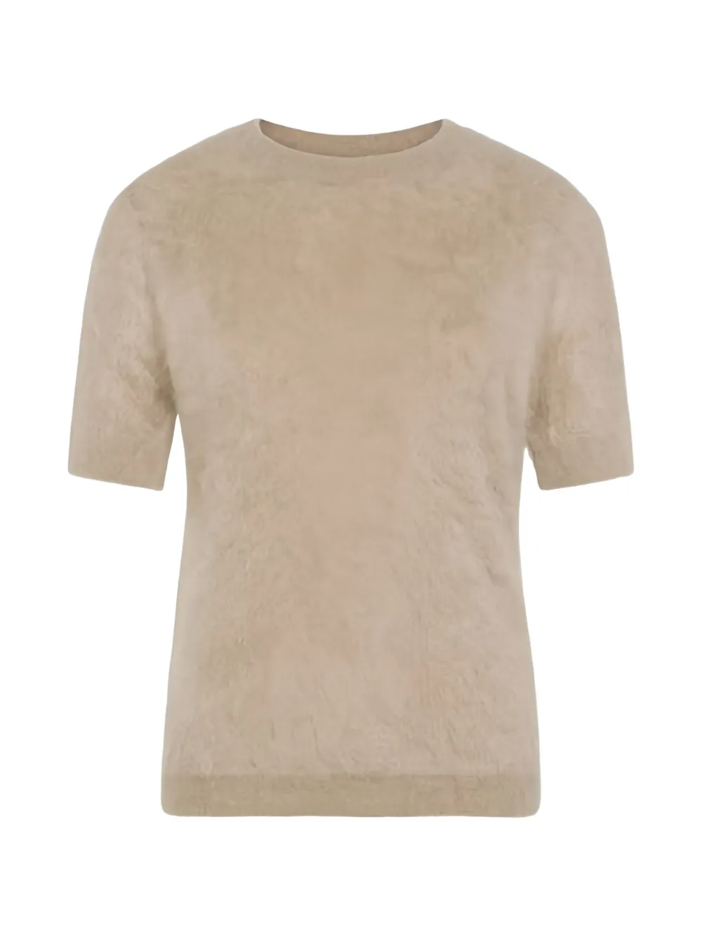Seventy short-sleeve brushed-knit sweater - Toni neutri