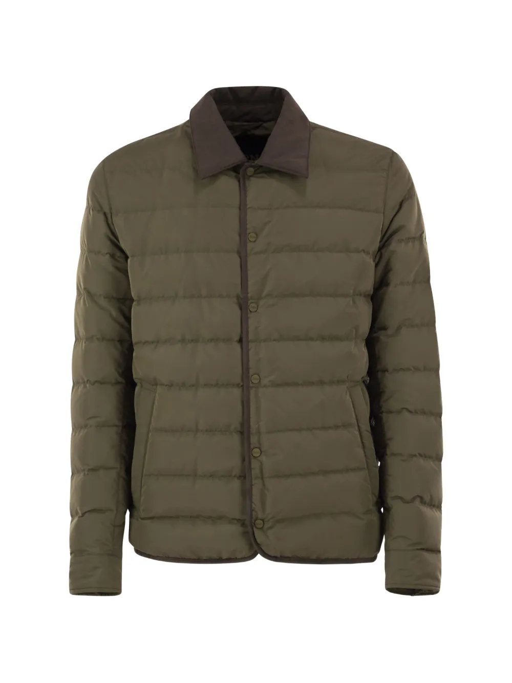 Herno quilted shirt-collar padded jacket - Grün