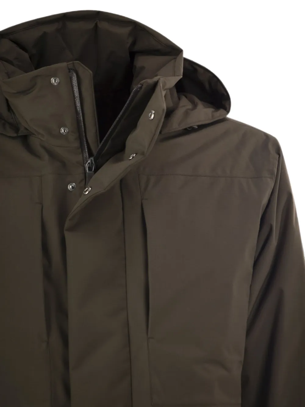 Herno Parka met verborgen sluiting en capuchon Bruin