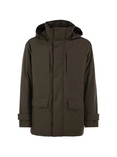 Herno hooded concelaed-fastening parka
