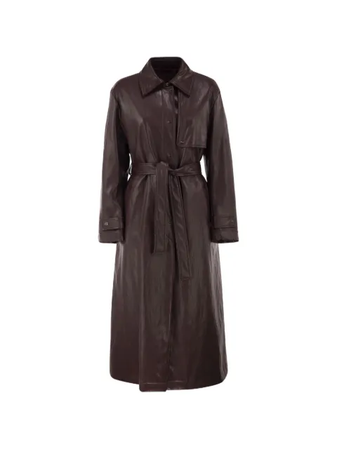 Herno belted leather-effect trench coat