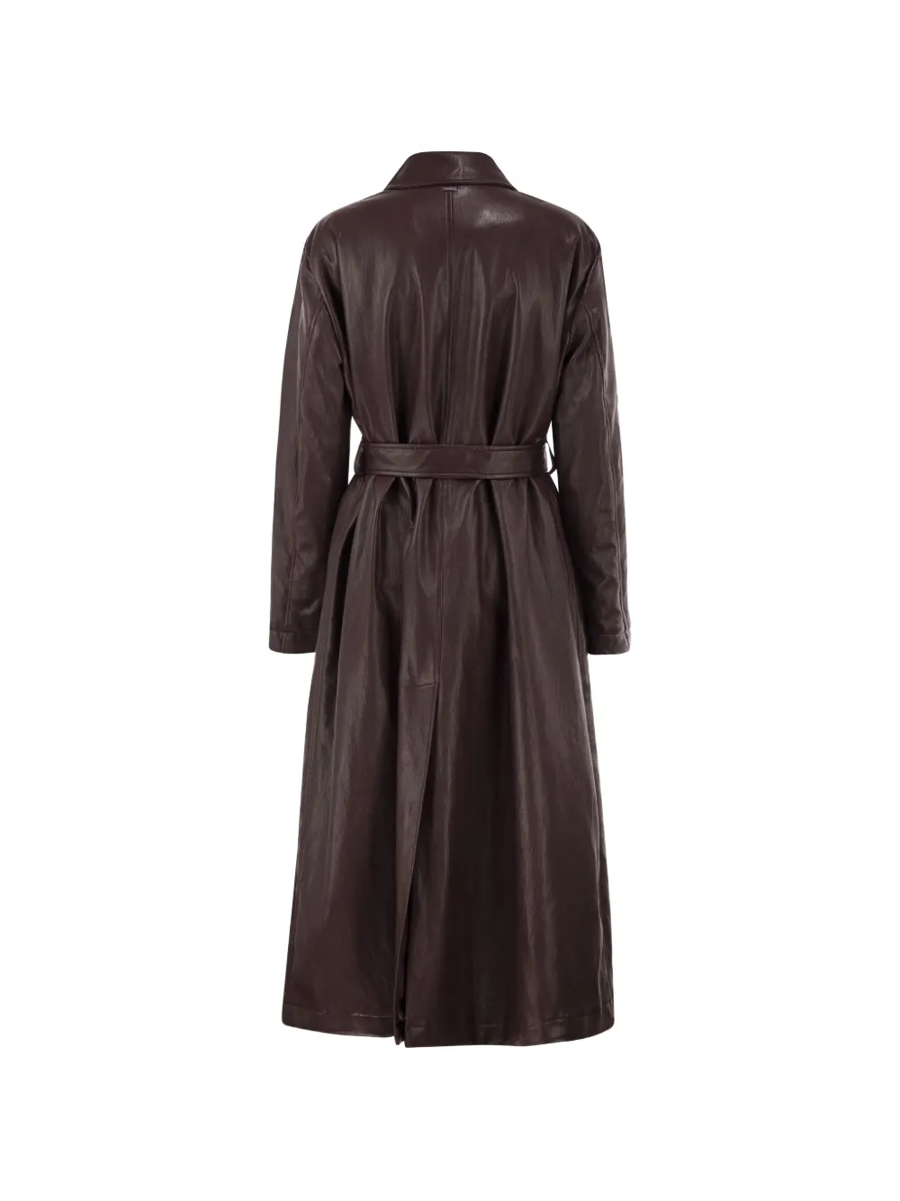 Herno Trenchcoat met leren effect en ceintuur Bruin