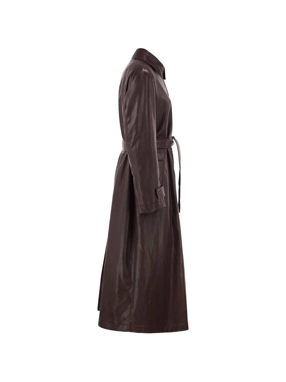Herno Trenchcoat met leren effect en ceintuur Bruin