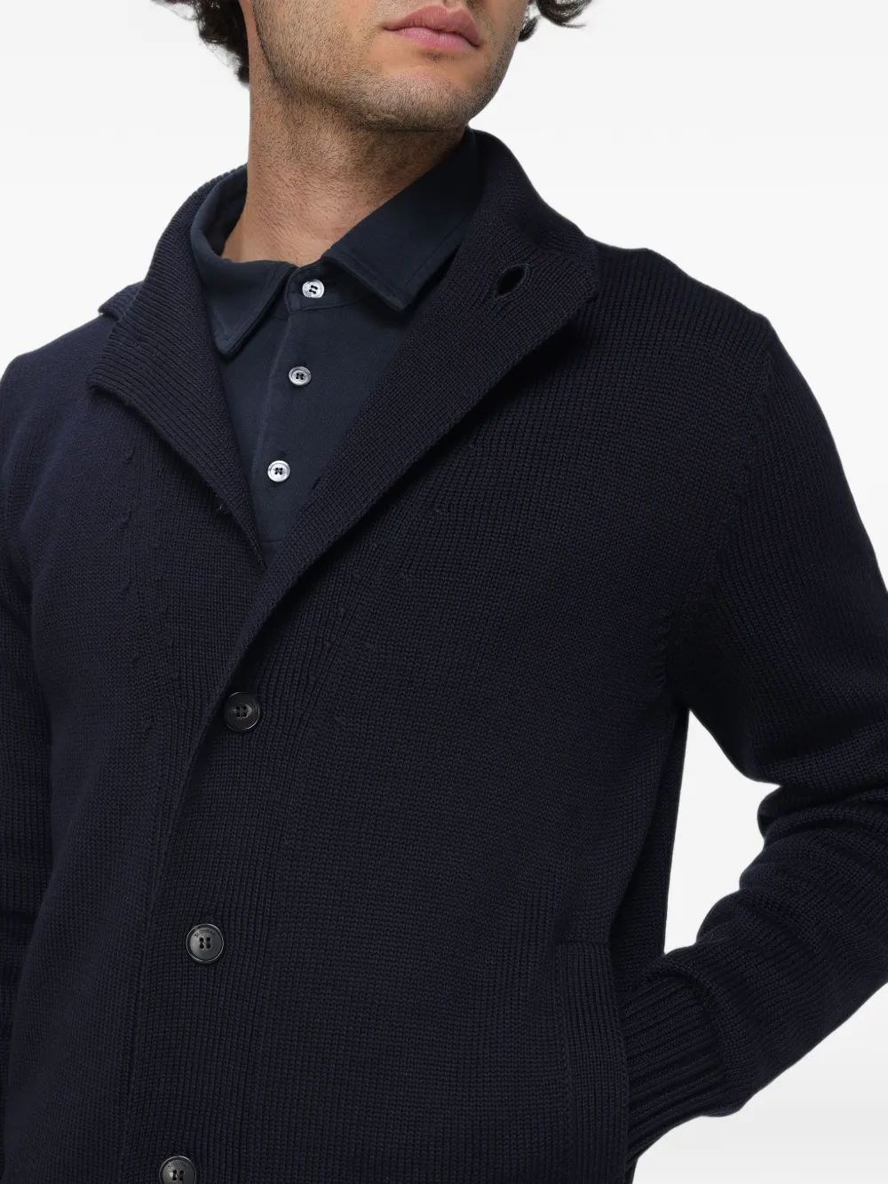 Zanone Kobe button-up cardigan Blauw