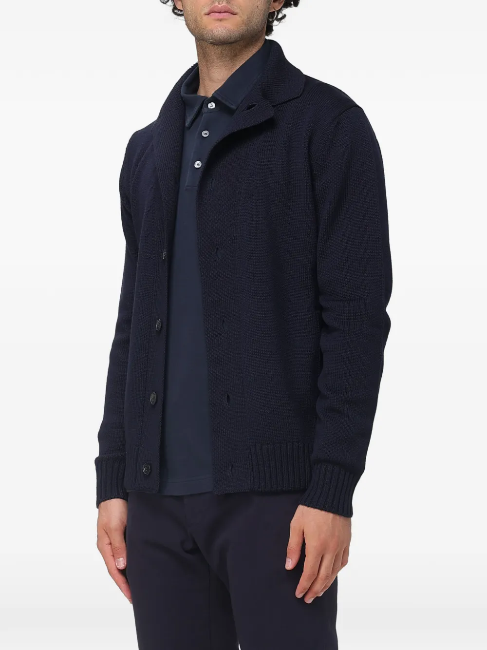 Zanone Kobe button-up cardigan Blauw