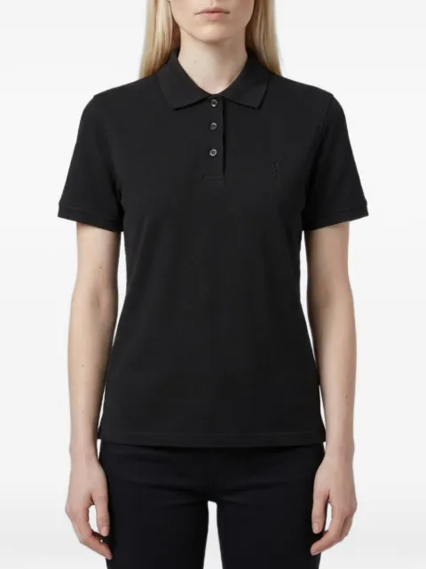 Saint Laurent logo-embroidered polo shirt