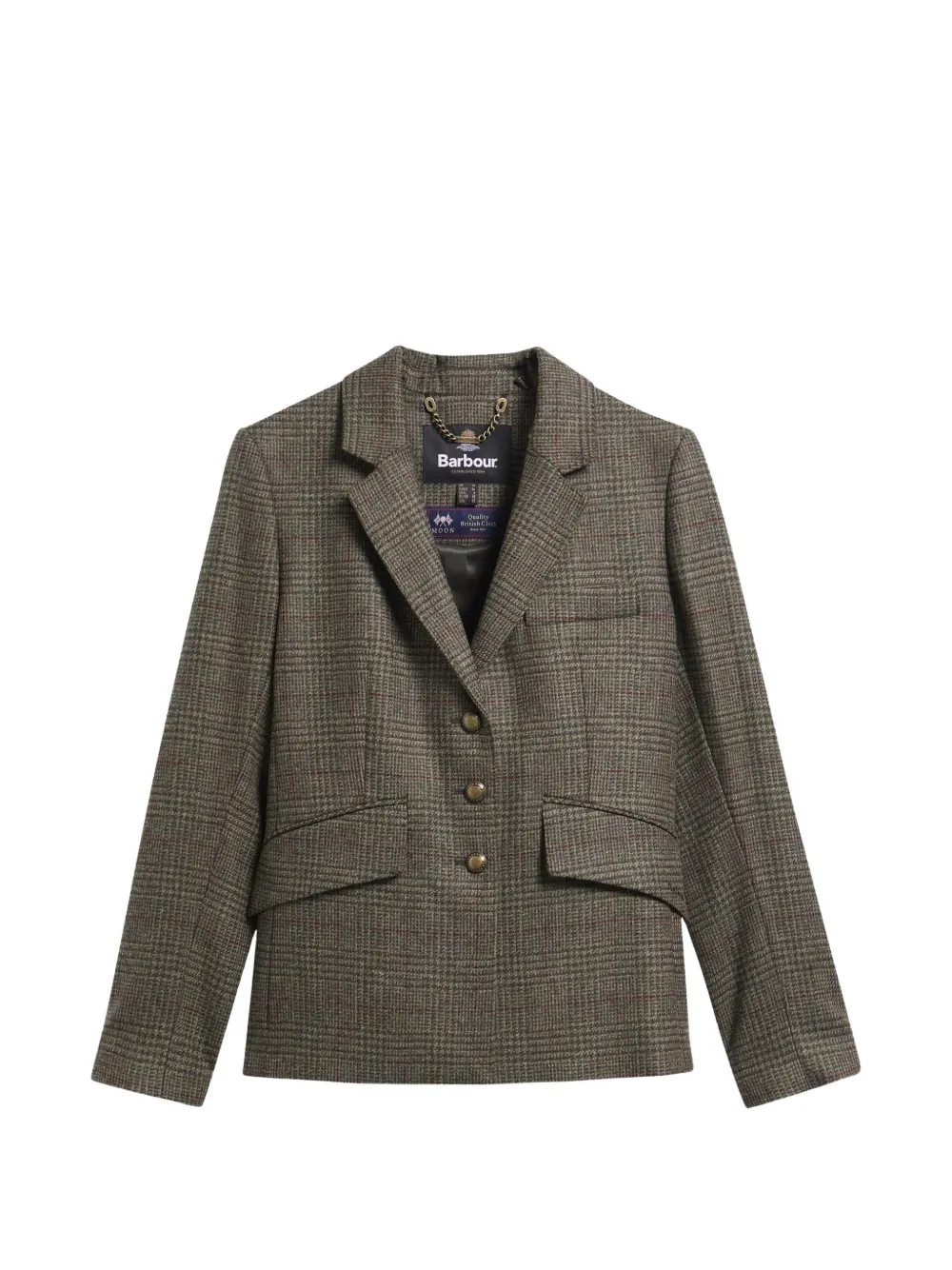 Barbour Browning check-pattern notched-lapel jacket - Verde