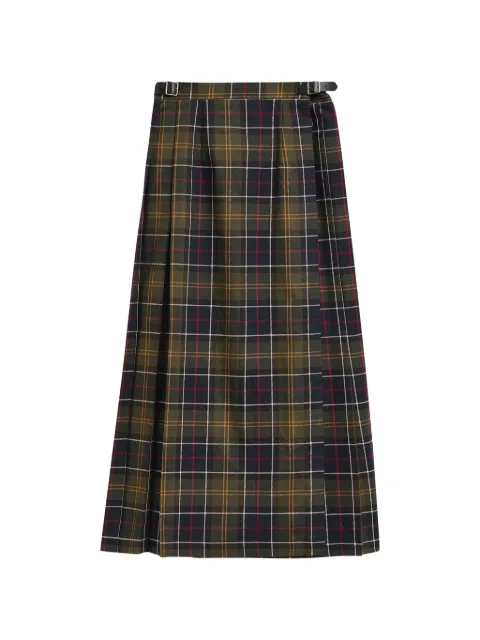 Barbour Irene tartan pleated midi skirt