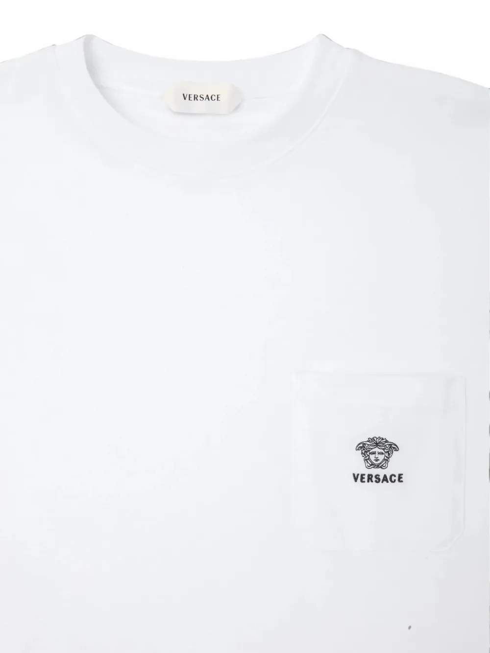 Versace Katoenen jersey T-shirt met borduurwerk Wit