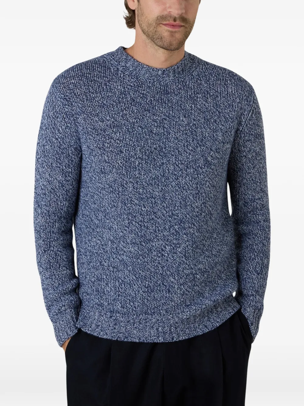 Boglioli Gemêleerd gebreide kasjmier trui Blauw