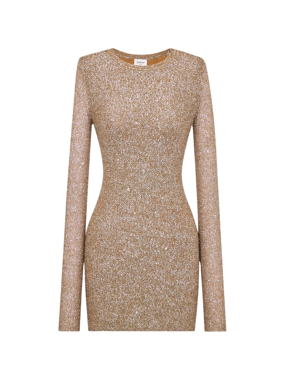 Saint Laurent sequined knitted mini dress - Toni neutri
