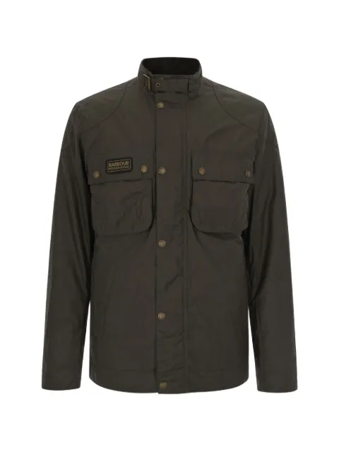 Barbour International Merton buckled-collar waxed-cotton jacket