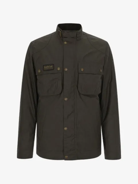 Barbour International Merton buckled-collar waxed-cotton jacket