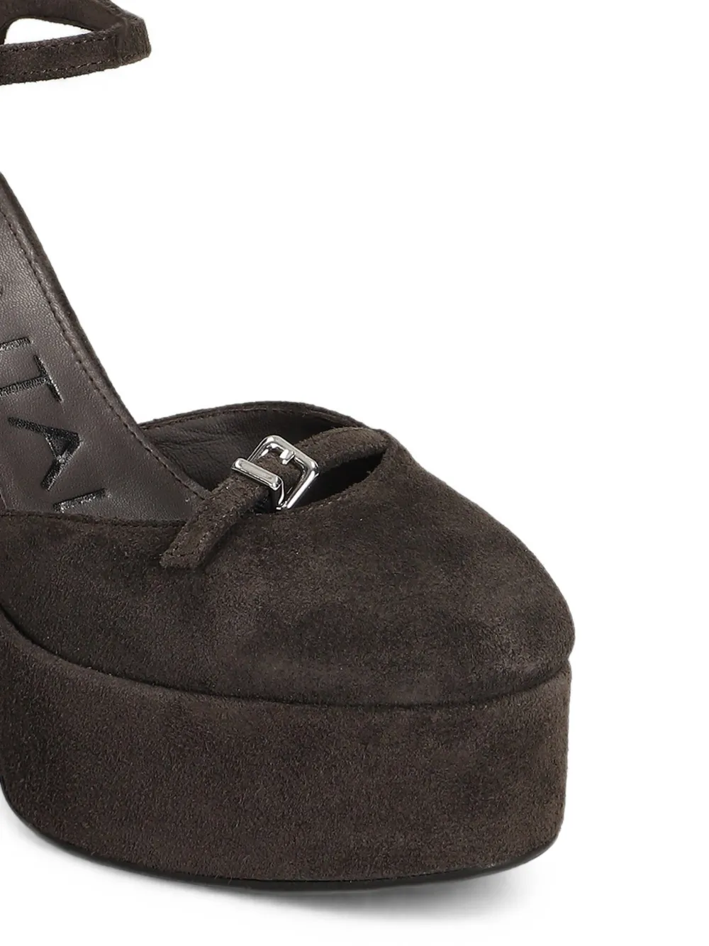 Chantal Pumps met plateauzool en gespdetail Bruin