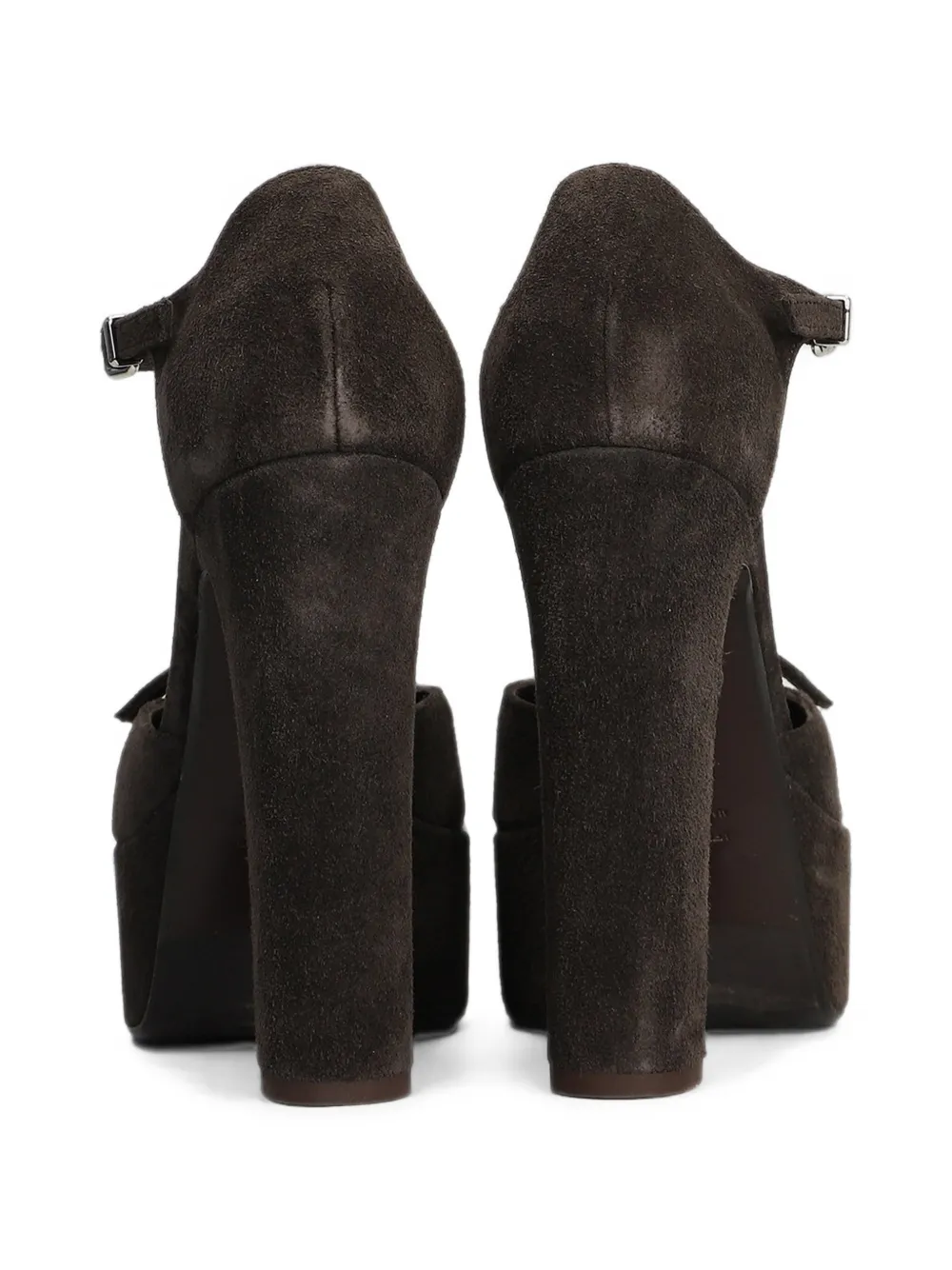 Chantal Pumps met plateauzool en gespdetail Bruin