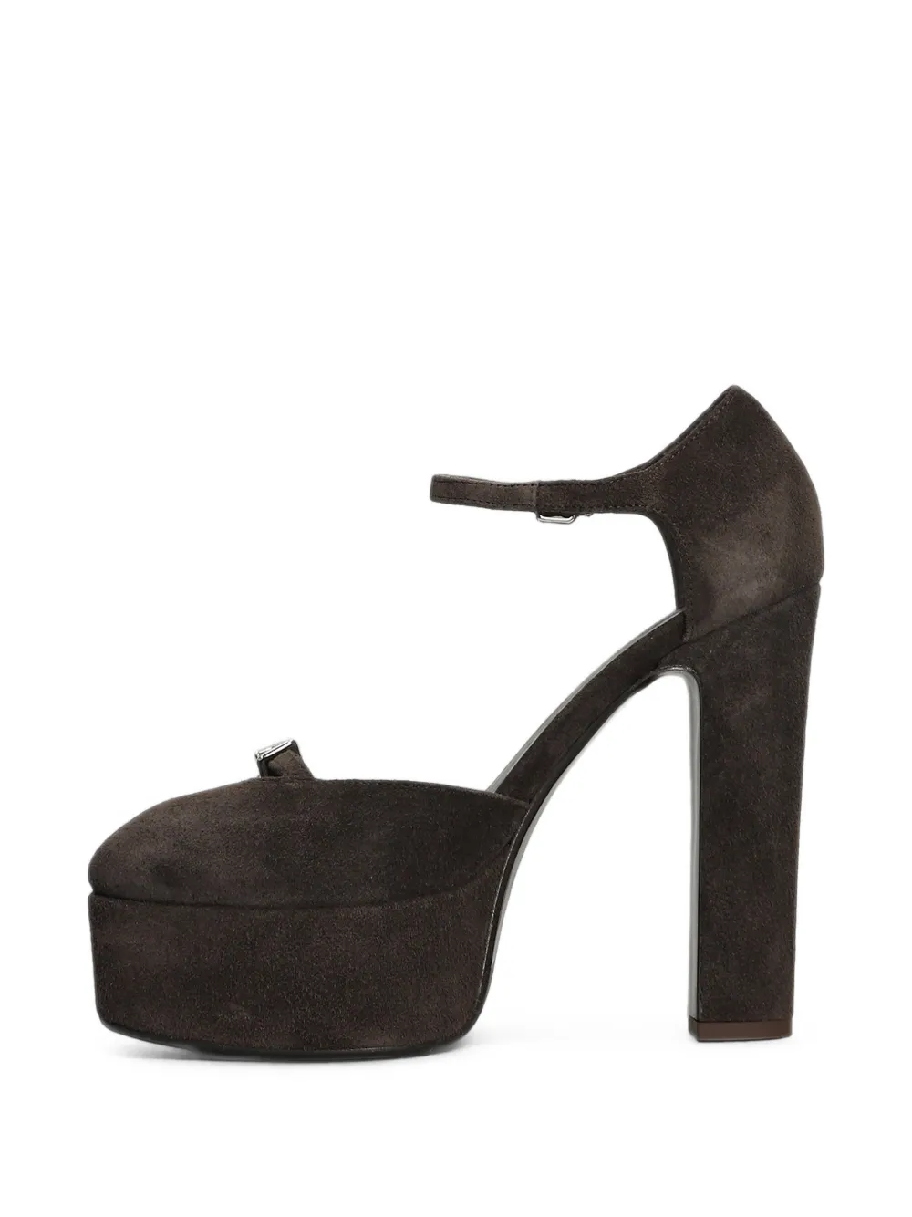 Chantal Pumps met plateauzool en gespdetail Bruin