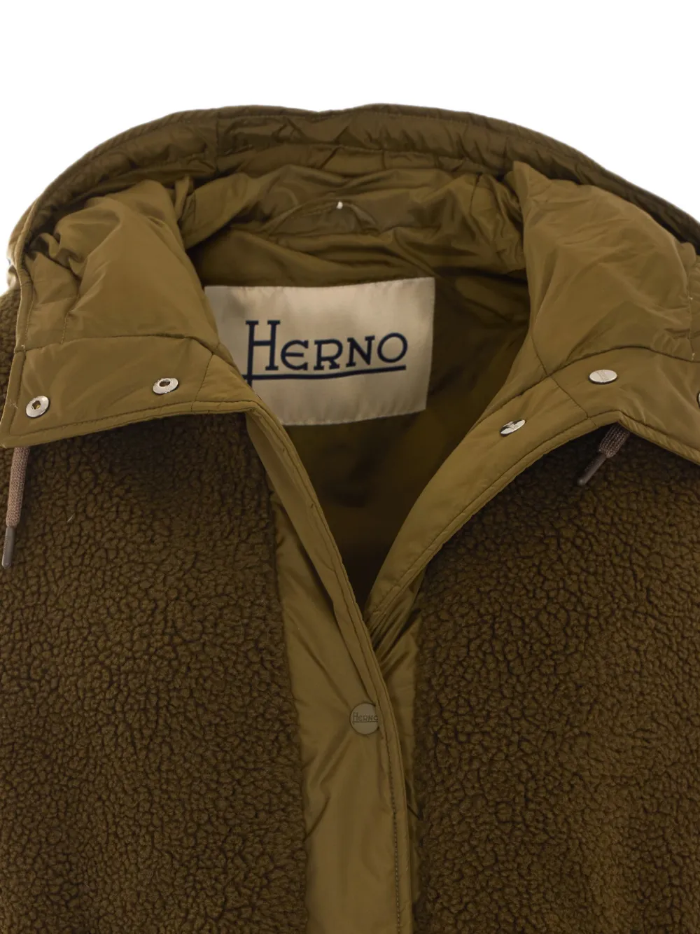 Herno Gewatteerde parka met lammy detail Groen
