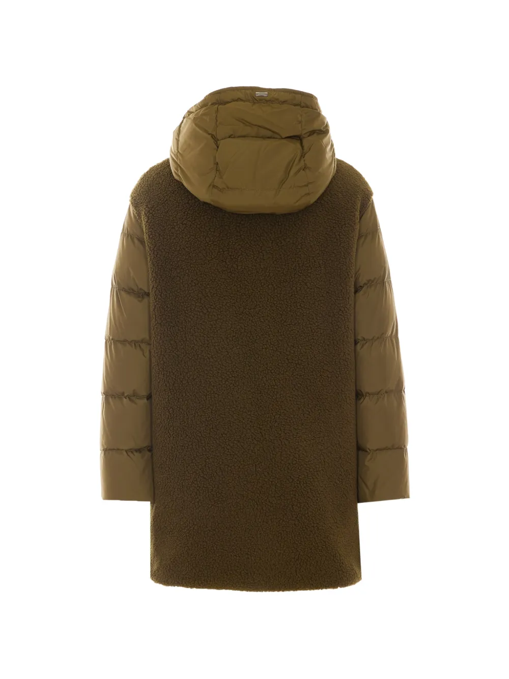 Herno Gewatteerde parka met lammy detail Groen