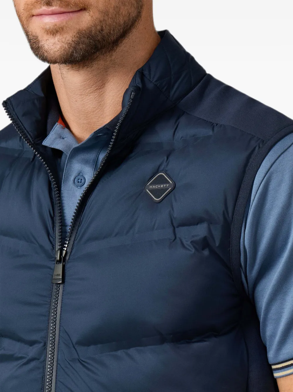 Hackett London Bodywarmer met gewatteerd vlak Blauw