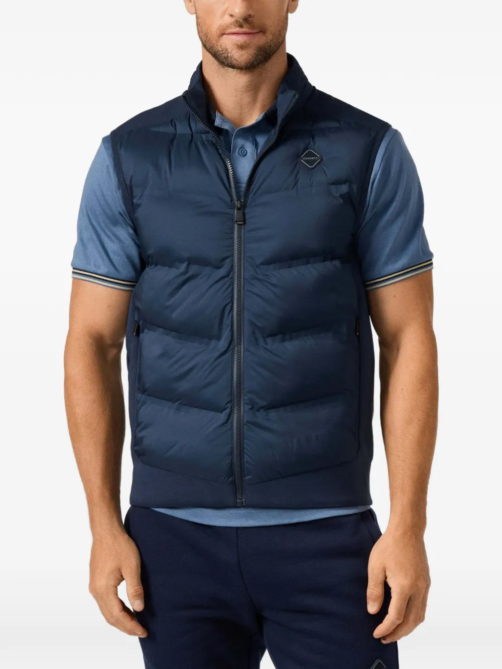 Hackett London Bodywarmer met gewatteerd vlak Blauw